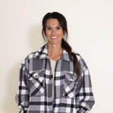 Plaid Shacket for Women in Grey