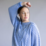 Free People Frankie Cable Sweater for Women in Blue