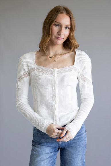Free People Let’s Party Cardi Top for Women in Ivory