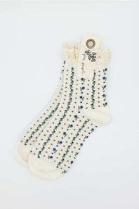 Free People Rosebud Waffle Knit Ankle Socks ivory 