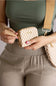 Weave Checkered Zipper Wallet for Women in Tan