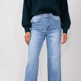 Gabby Supper High-Rise Baggy Straight Jeans for Women in Medium Wash