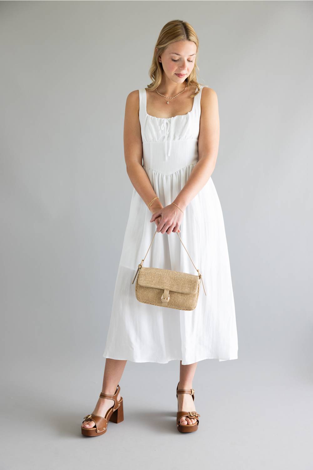 Gloria Straw Shoulder Bag for Women in Natural