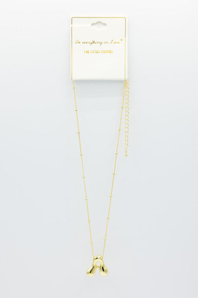 Gold Bubble Letter Initial “A” Necklace
