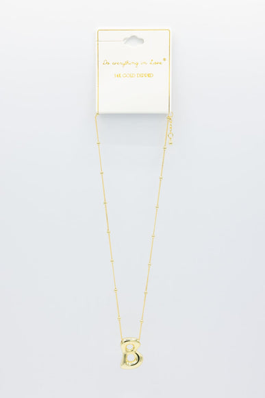 Gold Bubble Letter Initial “B” Necklace