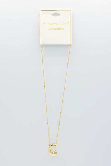 Gold Bubble Letter Initial “C” Necklace