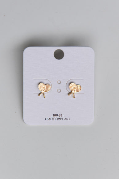 Gold Pickleball Racket Earrings
