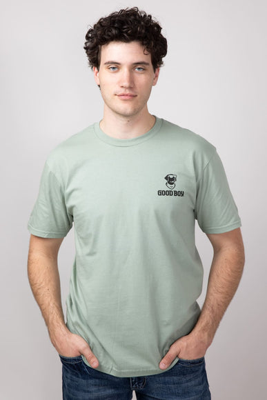 Good Boy Fetch Dog T-Shirt for Men in Sage