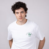 Green Palm Tree T-Shirt for Men in Off White