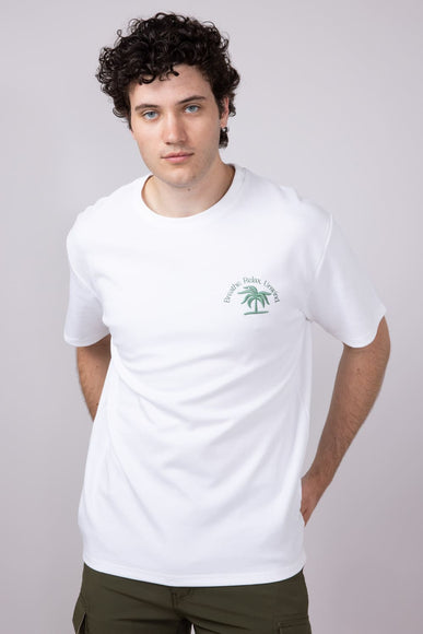 Green Palm Tree T-Shirt for Men in Off White