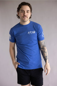 Grunt Style 1776 Flag T-Shirt for Men in Royal Blue