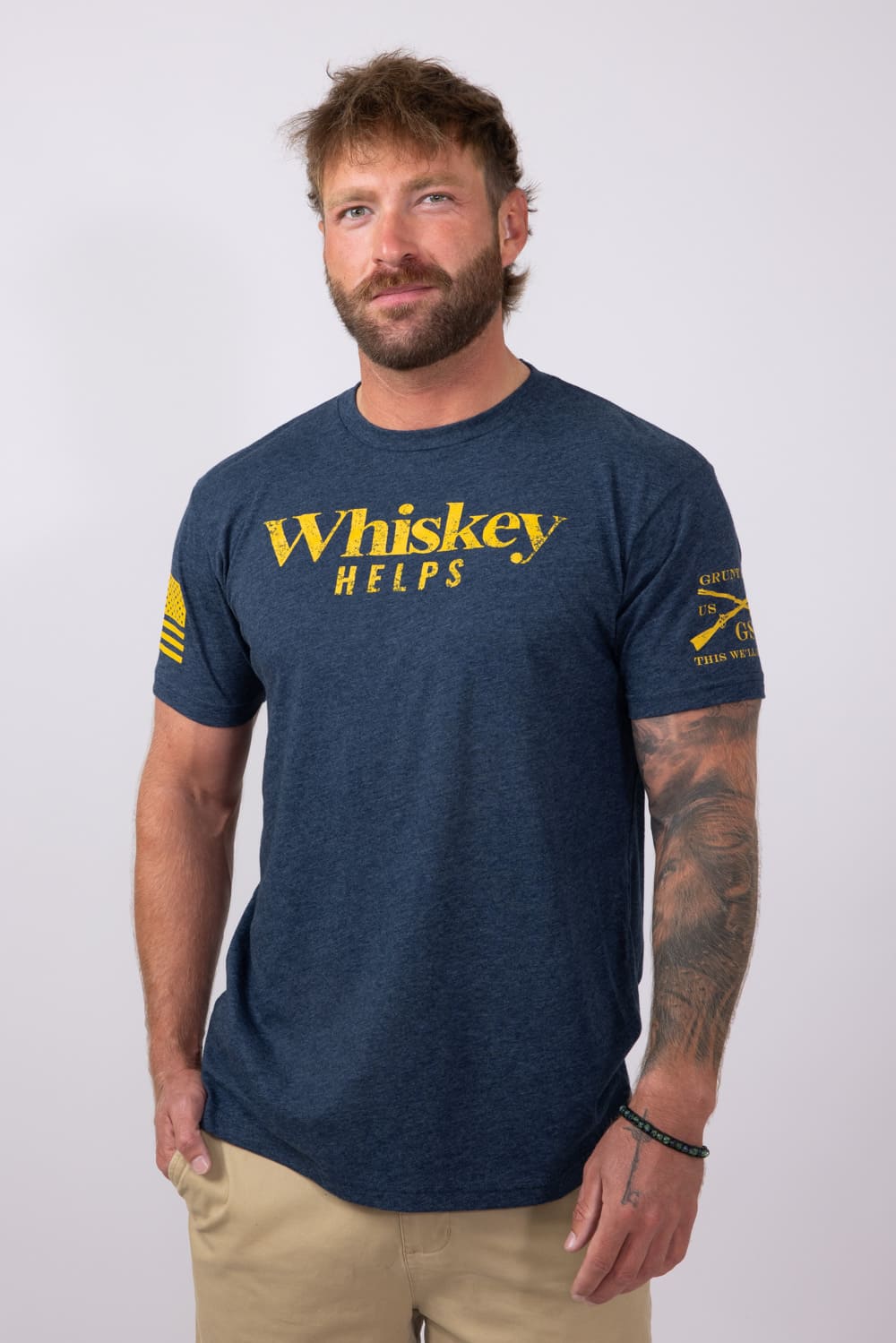 Graphic Tees Grunt Style T Shirts Grunt Style Whiskey Helps T-Shirt