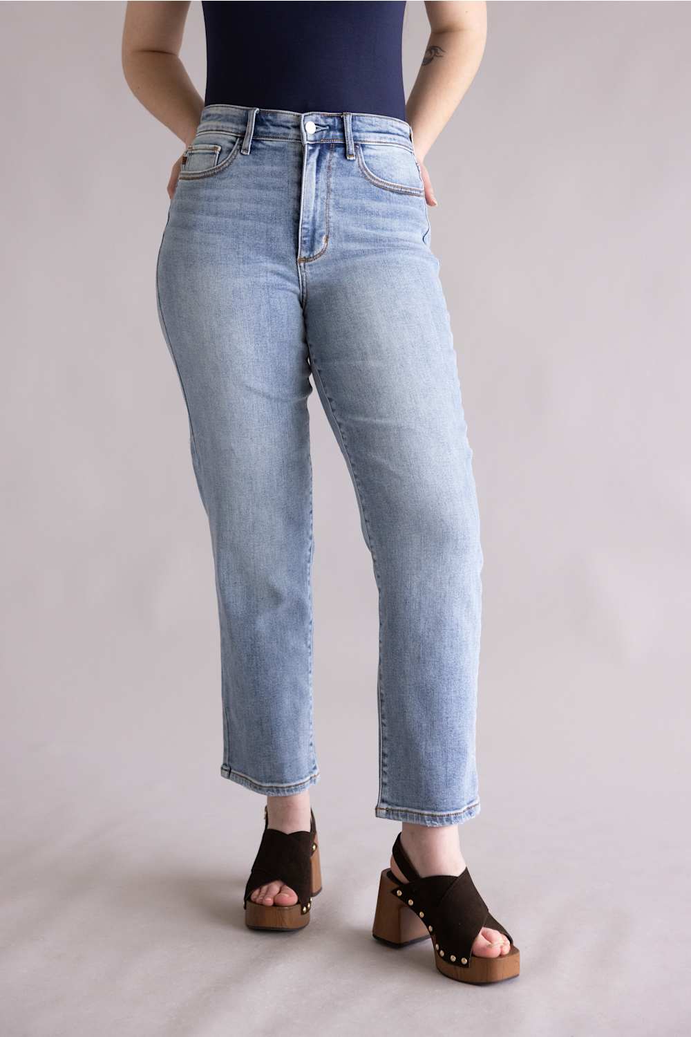 Judy Blue High Rise Ankle Straight Jeans for Women