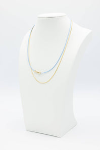 Double Layer Fish Necklace Set in Gold/Blue