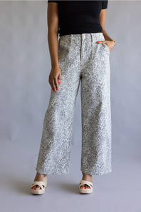 Vervet High Rise Baggy Wide Jeans for Women in Leopard