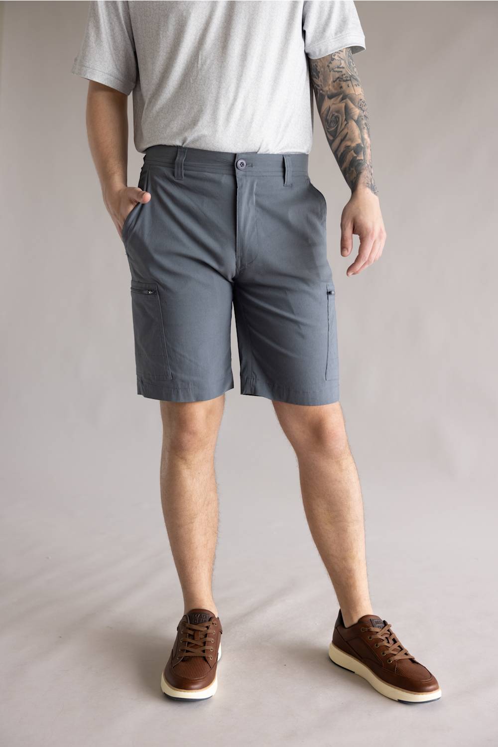 Hallstatt 10 Cargo Shorts for Men in Dark Gray | S028-TURBULENCE