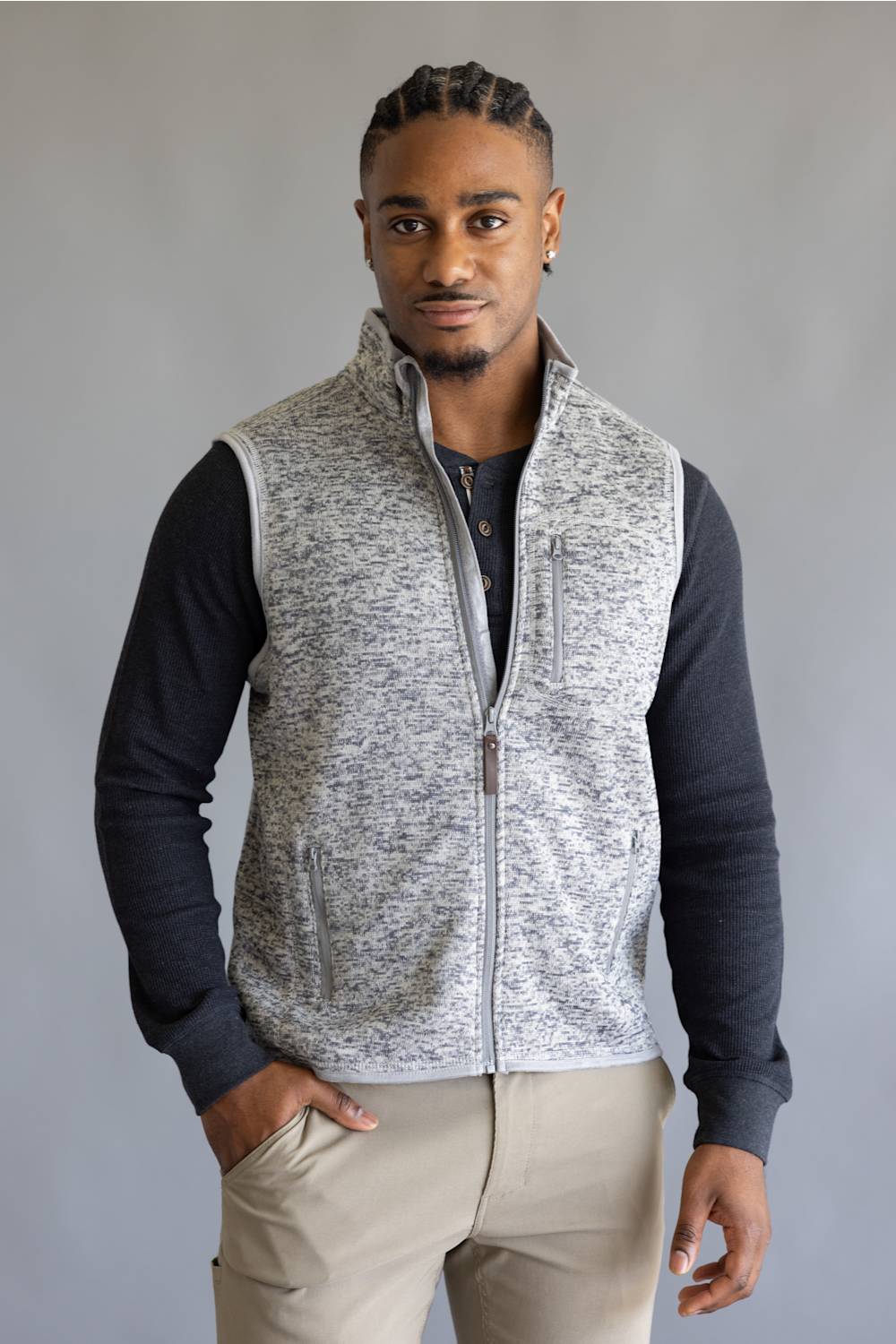 Hallstatt Sweater Vest for Men in Heather Grey