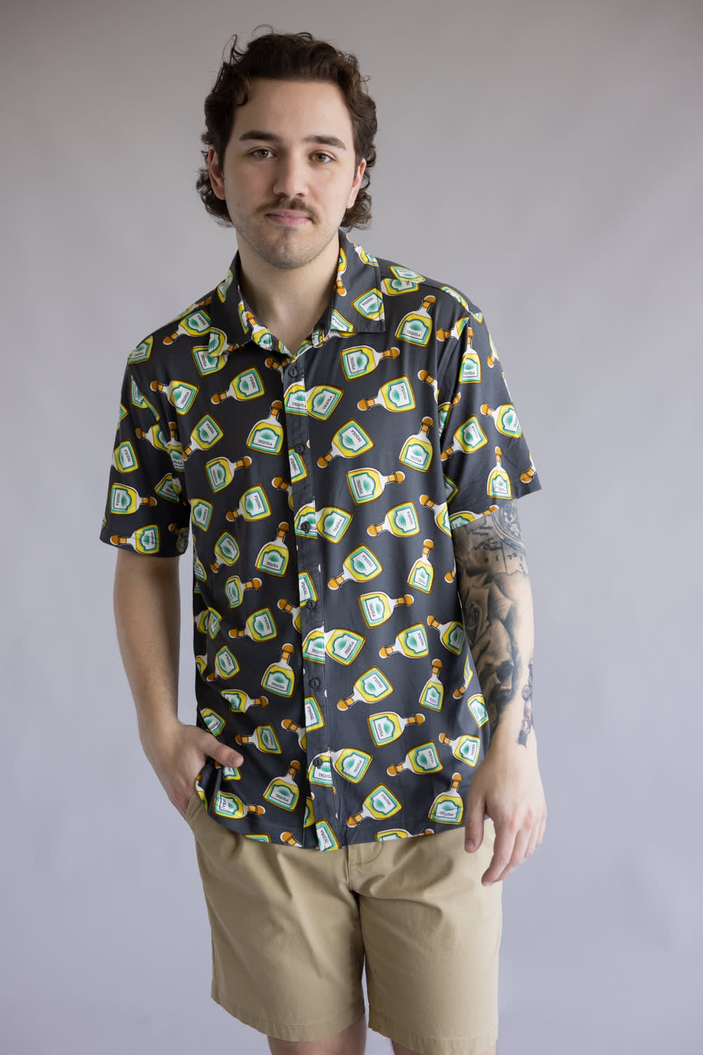 Hallstatt Tequila Button Shirt for Men in Grey