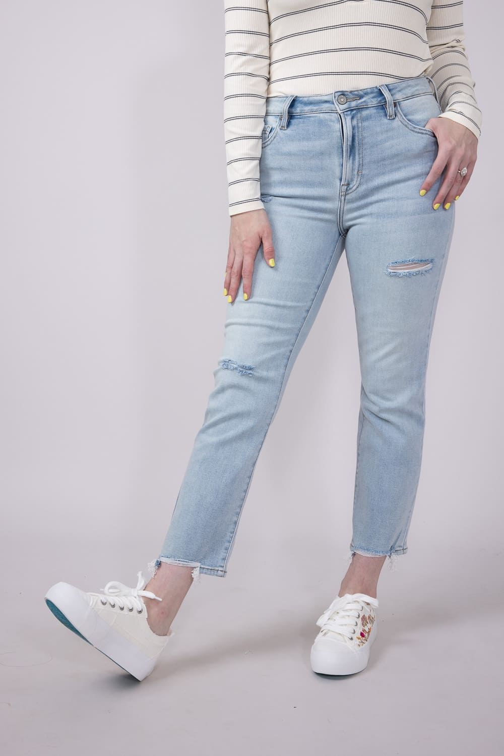 Hidden High Rise Crop Cigarette Skinny Jeans for Women