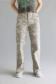 Hidden High Rise Logan Dad Jeans for Women in Tan Camo