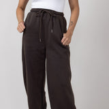 Drawstring Super Soft Sweatpants for Women in Charcoal Brown