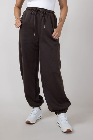 Drawstring Super Soft Sweatpants for Women in Charcoal Brown