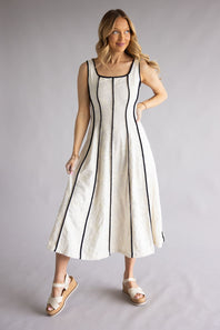 Illa Illa Textured Linen Midi Dress for Women in Natural
