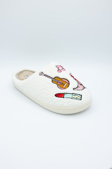 In My Cozy Era Patch Slippers for Women in White