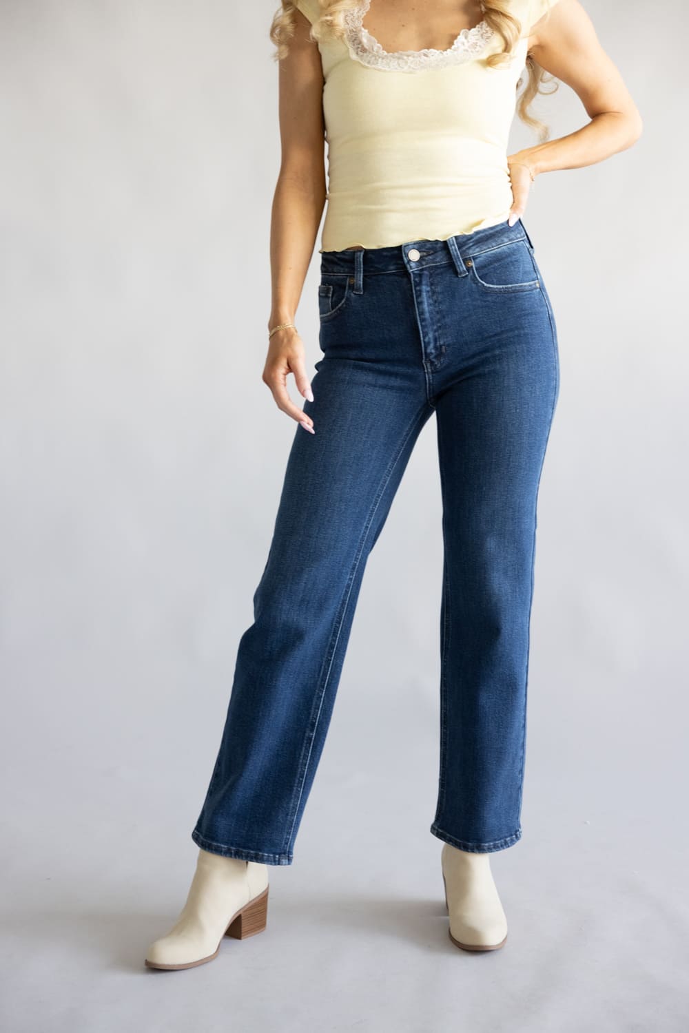 JBD Bea High-Rise Straight Leg Jeans for Women