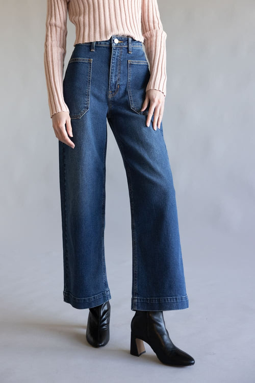 JBD High-Rise Utility Wide Leg Jeans for Women