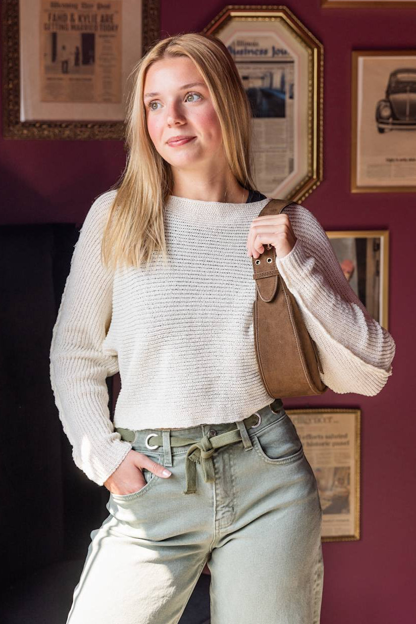 La Miel Off the Shoulder Sweater for Women in Milk