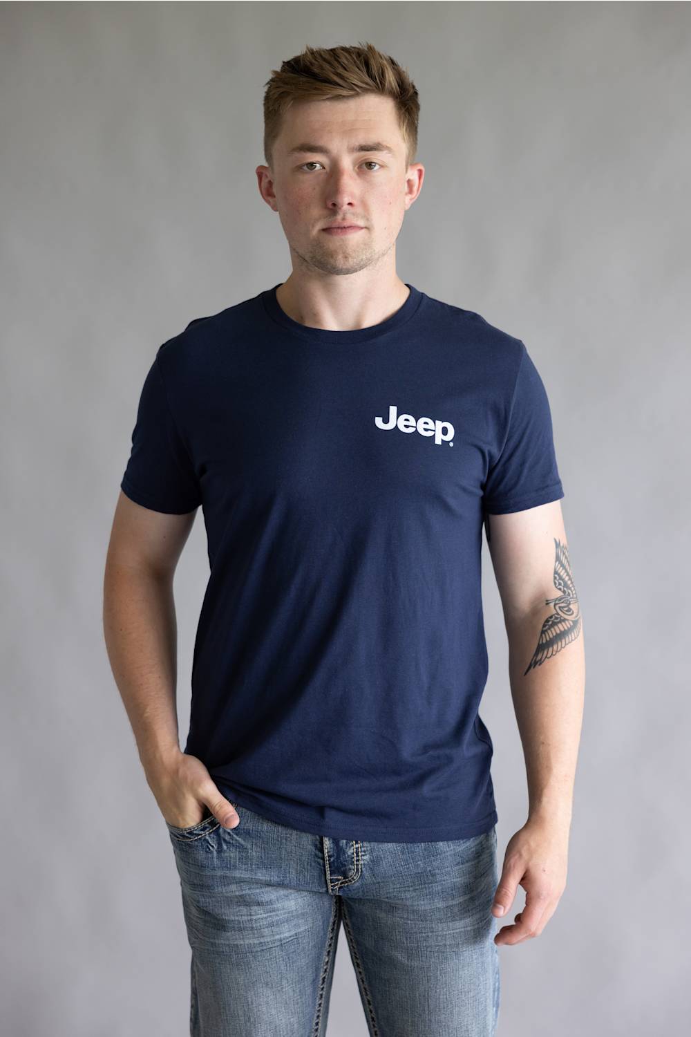 Jeep Big USA T-Shirt for Men in Navy