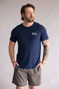 Jetty Bottle Service T-Shirt for Men in Navy