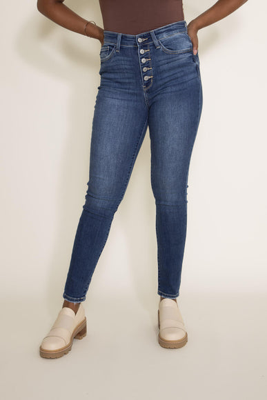 Judy Blue High Rise Button Fly Skinny Jeans for Women