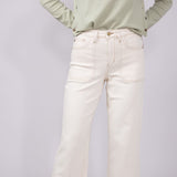 Judy Blue High Rise Dyed Crop Wide Jeans for Women in Ecru