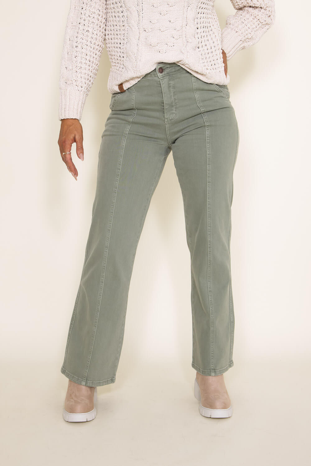 Judy Blue High Rise Dyed Front Seam Straight Jeans for Women in