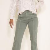 Judy Blue Jeans High Rise Dyed Front Seam Straight Jeans for Women in Sage