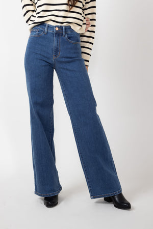 ■LOW CLASSIC■ WIDELEG JEANSDARK BLUE LC251PT24DU Dark blue wide-leg jeans | The Kooples US