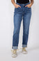 Judy Blue Mid-Rise Dark Wash Cuffed Boyfriend Jeans for Women