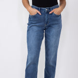Judy Blue Mid-Rise Dark Wash Cuffed Boyfriend Jeans for Women