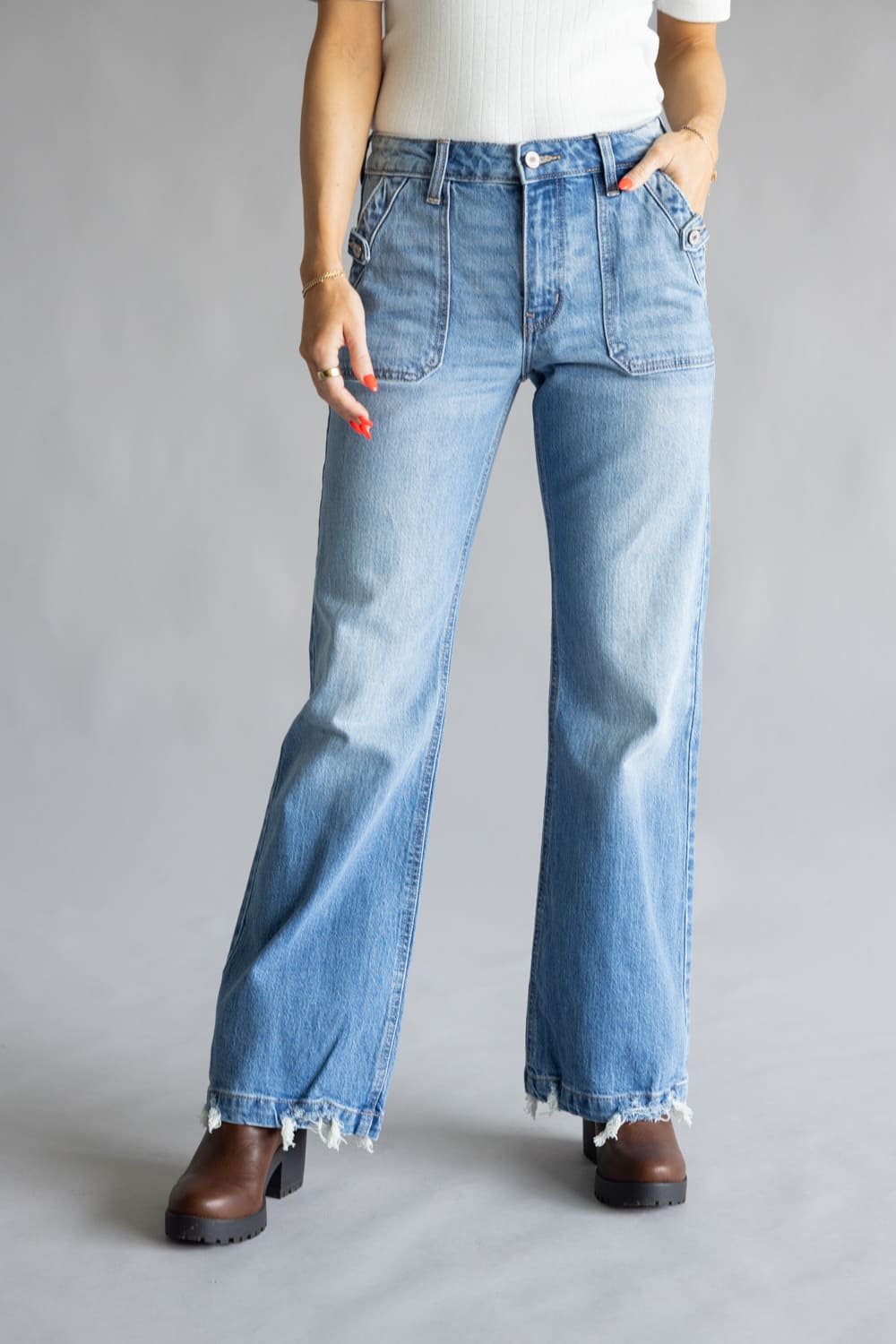 KanCan High-Rise Baggy Wide Leg Jeans for Women 