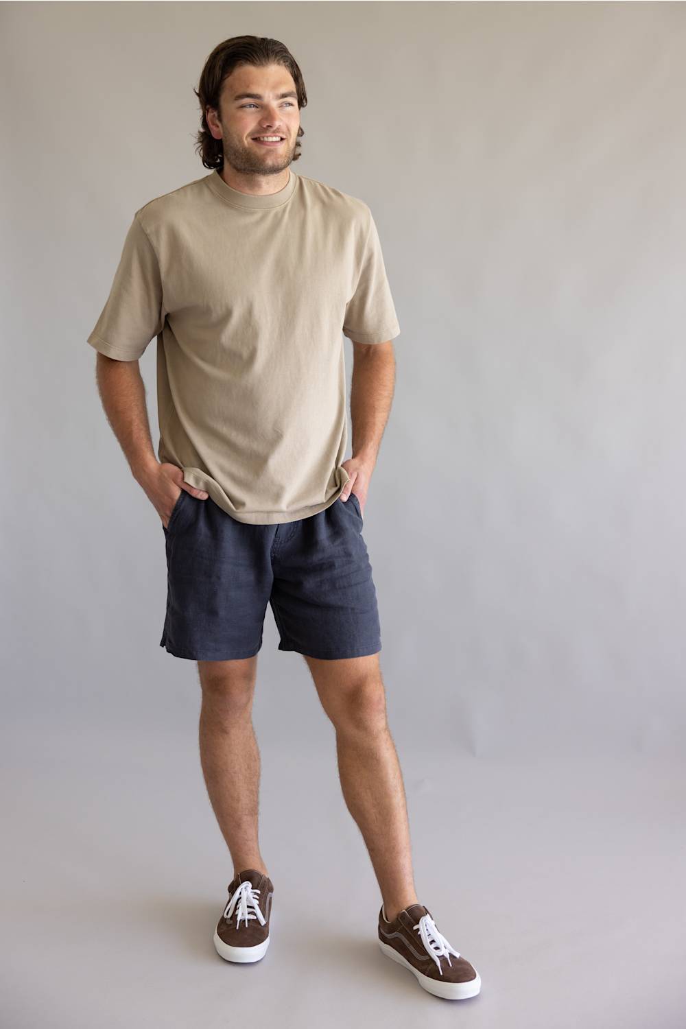 Katin Box Fit Heritage T-Shirt for Men in Vintage Khaki 