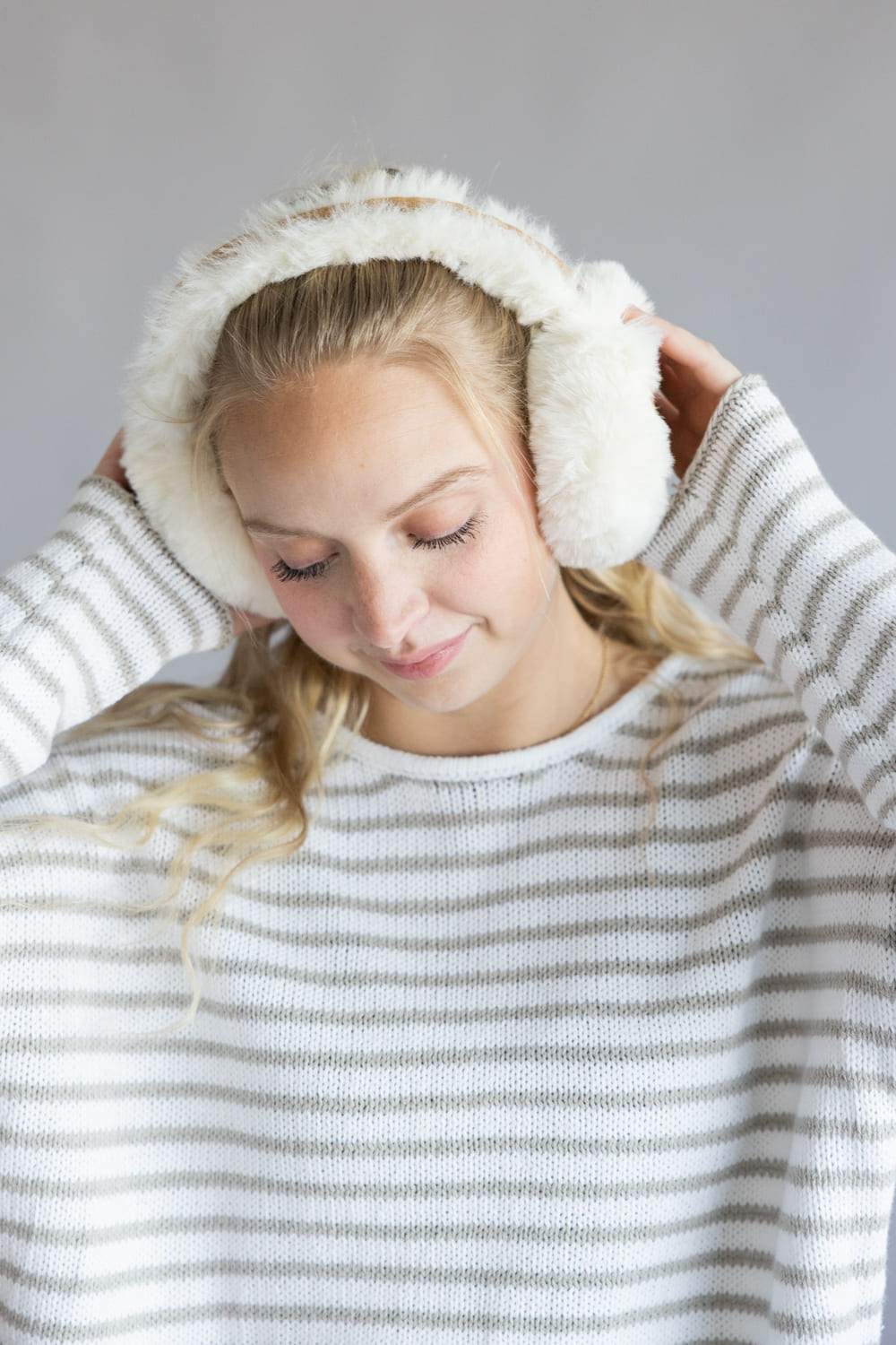Sherpa Fur Earmuffs for Women in Camel
