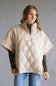 Quilted Puffer Poncho Quarter Zip for Women in Beige