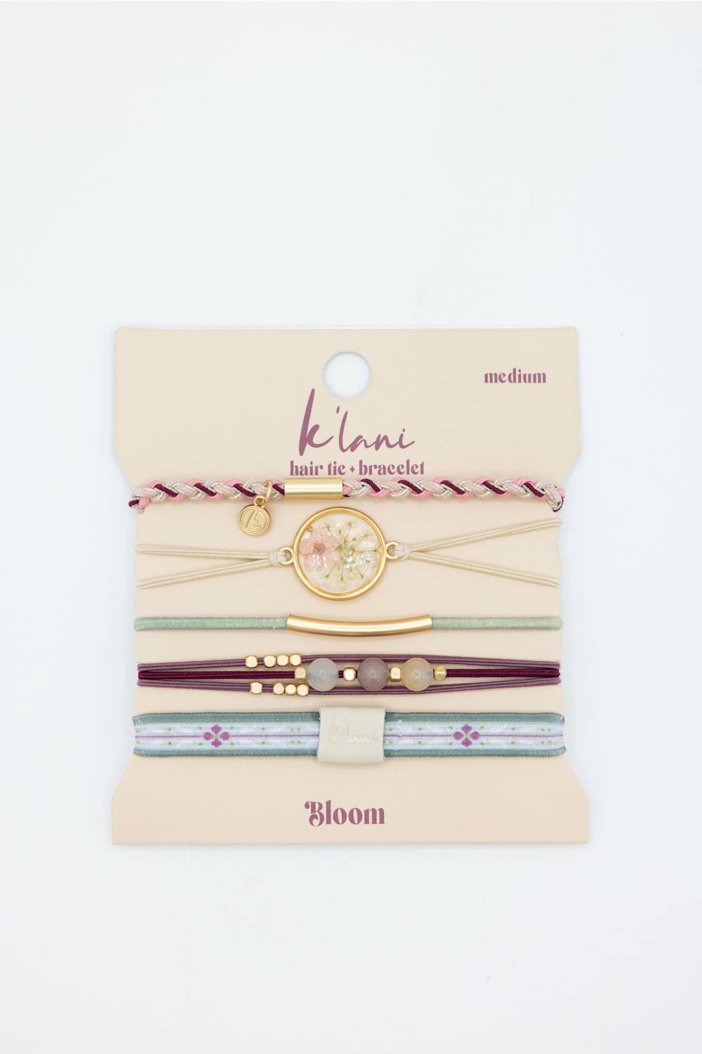 K’lani Bloom Medium Hair Tie Bracelets in Blue