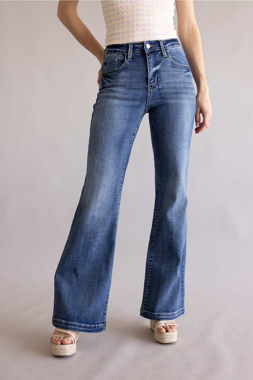 KanCan Avonlea High Rise Wide Flare Jeans for Women