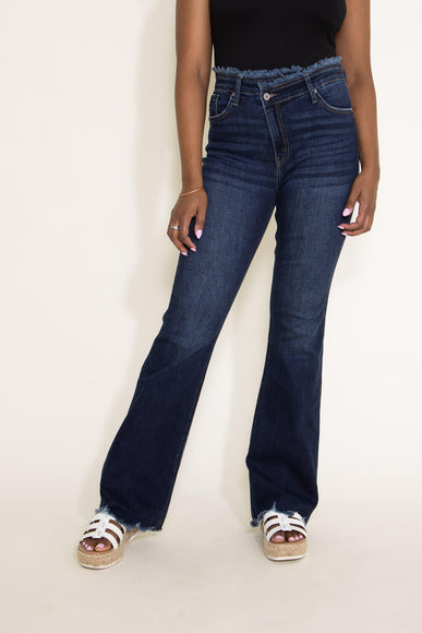 KanCan High Rise Crisscross Flare Jeans for Women