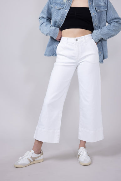 KanCan High Rise Crop Wide Jeans for Women in White