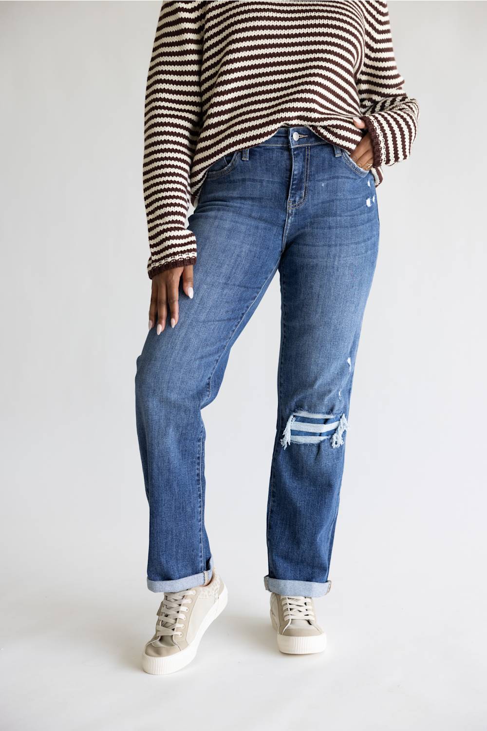 KanCan Mid Rise True Straight Leg Jeans for Women