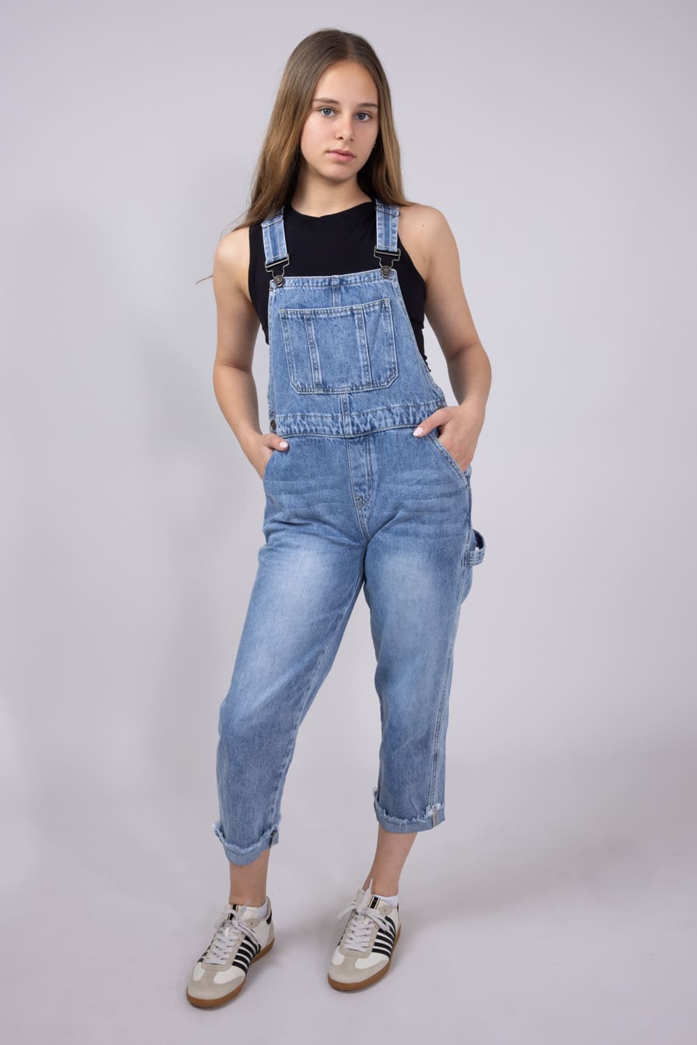KanCan Youth Cordelia Relaxed Denim Overalls for Girls | YC10003M